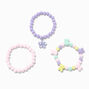 Spring Pastels Beaded Stretch Bracelets - 3 Pack,