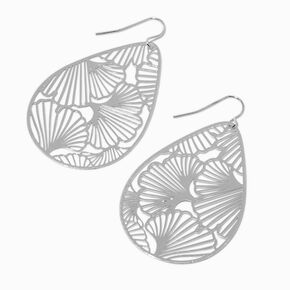 Silver-tone Filigree Teardrop Drop Earrings,