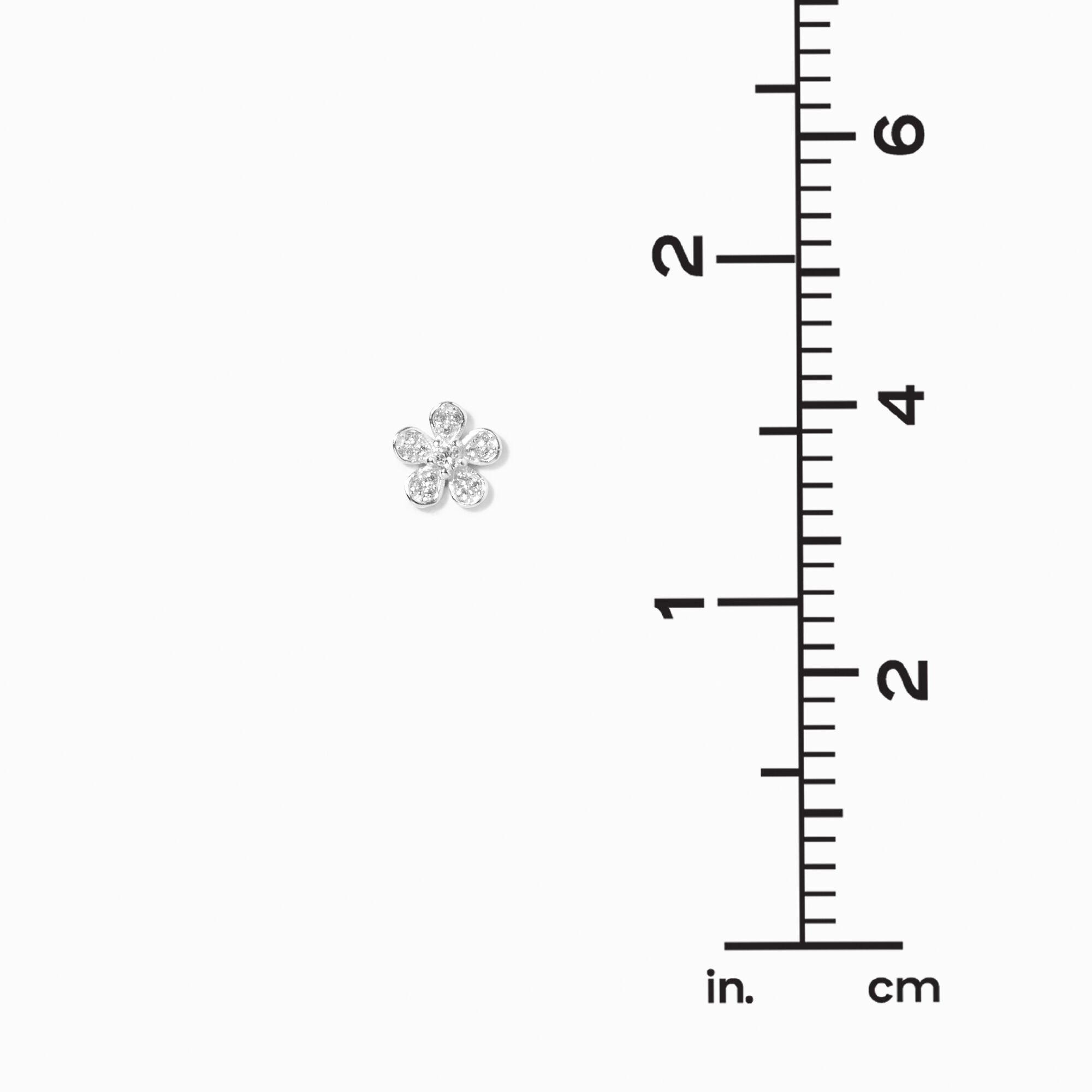 C LUXE by Claire's Sterling Silver Pavé Daisy Stud Earrings,