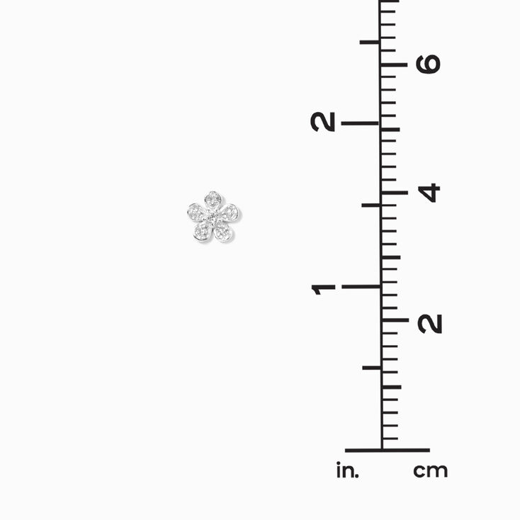 C LUXE by Claire&#39;s Sterling Silver Pav&eacute; Daisy Stud Earrings,