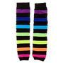 Neon Striped Leg Warmers - Black,