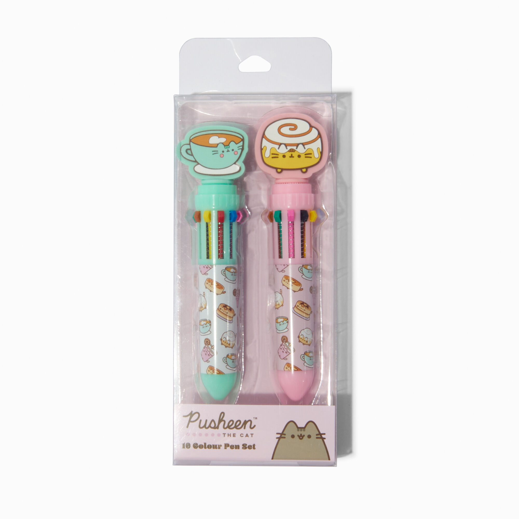 View Claires Pusheen Breakfast Multicolored Pen Set 2 Pack Rainbow information