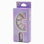 Purple Galaxy Long Almond Vegan Faux Nail Set - 24 Pack,