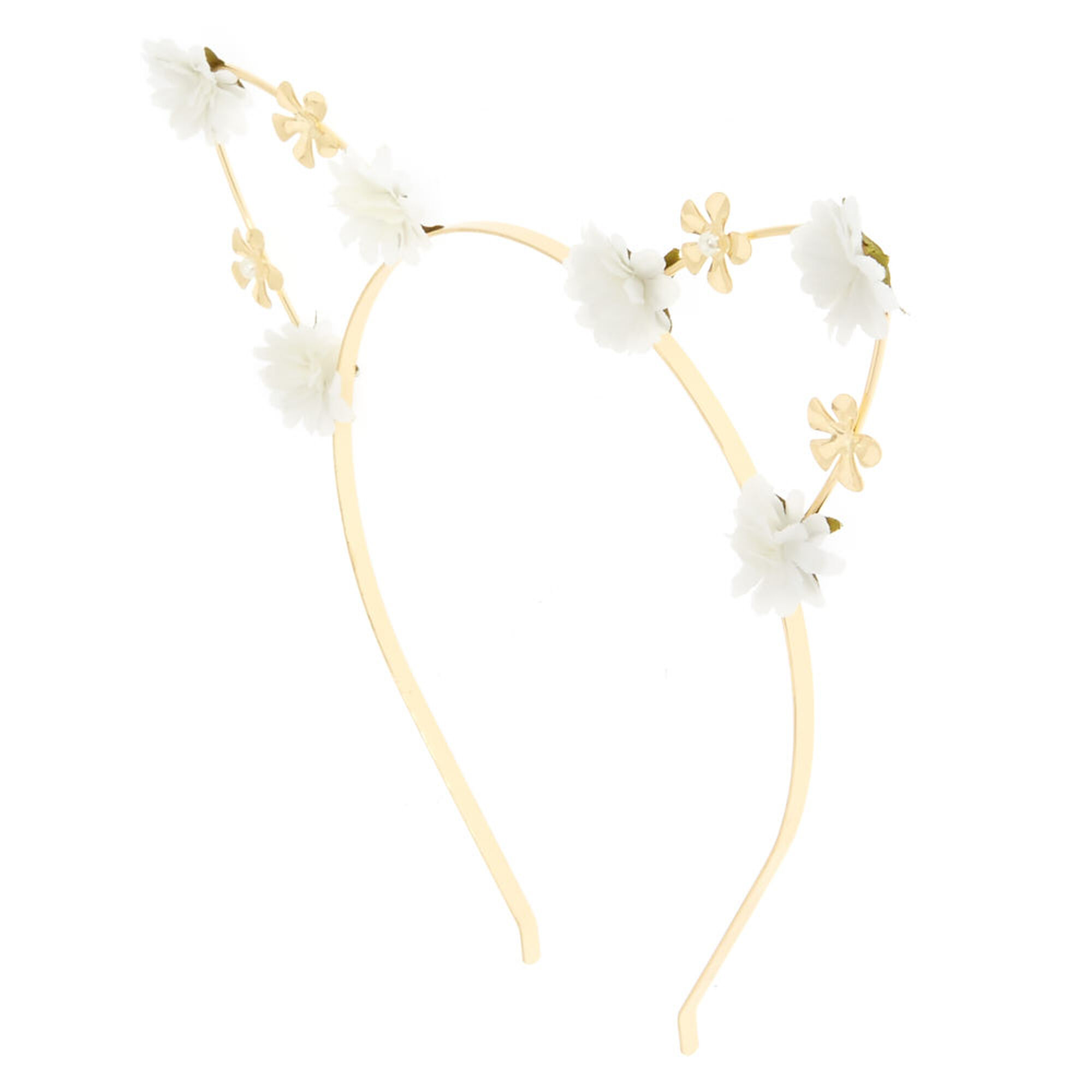 White Petal Cat Ears Headband Claire S Us