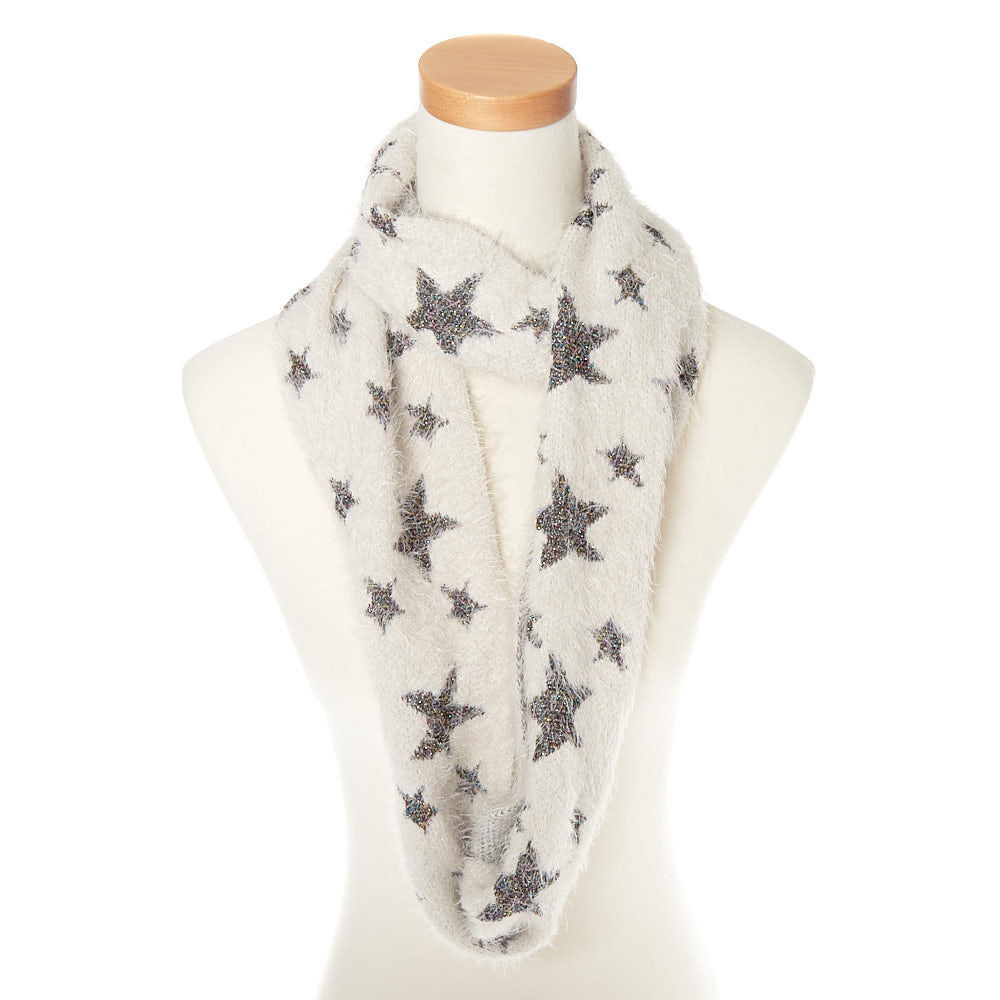 Stars Infinity Scarf - White,