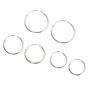 C LUXE by Claire&#39;s Sterling Silver Graduated Sleek Hoop Earrings - 3 Pack,