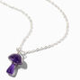 Purple Mushroom Pendant Necklace,