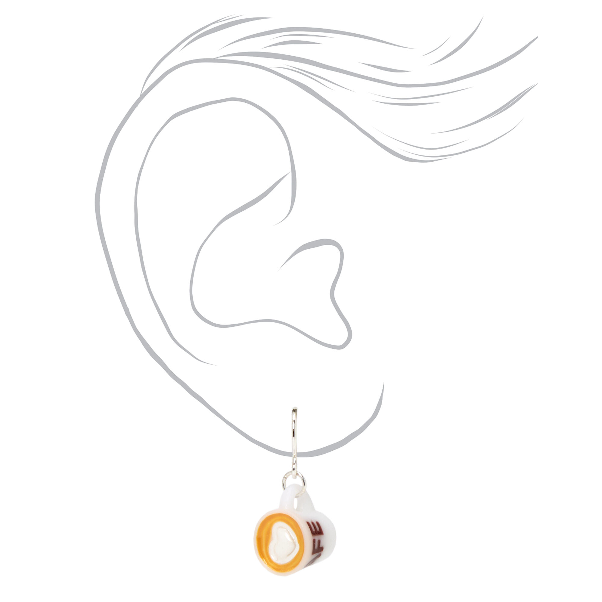 Silver 1'' Cafe Drop Earrings,