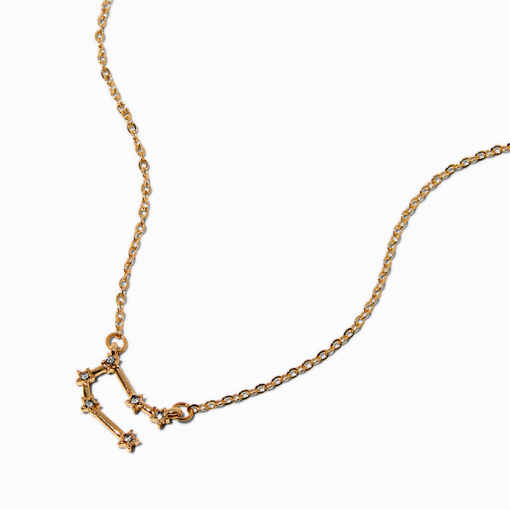 Gold-tone Zodiac Constellation Pendant Necklace - Gemini,