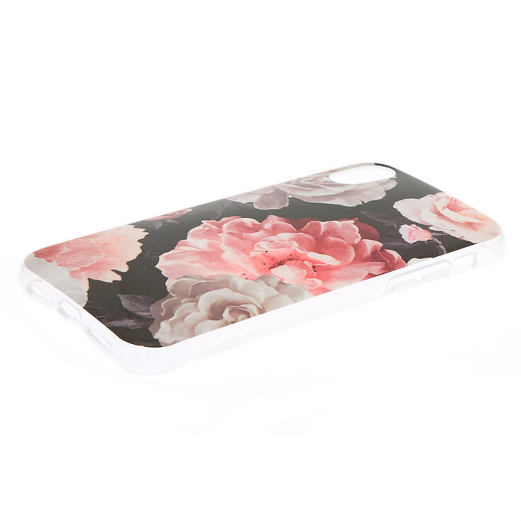 Black Floral Phone Case - Fits iPhone X/XS,