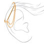 Gold Double Chain Faux Industrial Earring,