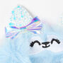 Blue Medium Faux Fur Husky Hair Scrunchie,