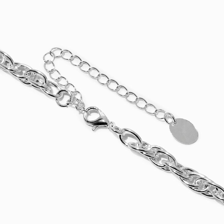 Silver-tone Twisted Rope Chain Necklace,