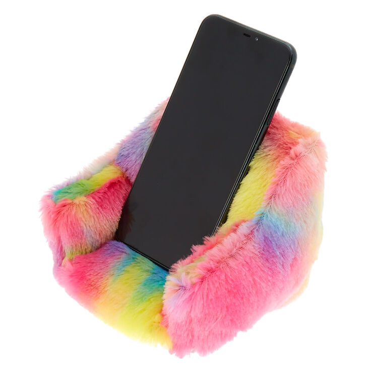Plush Rainbow Chair Phone Holder,