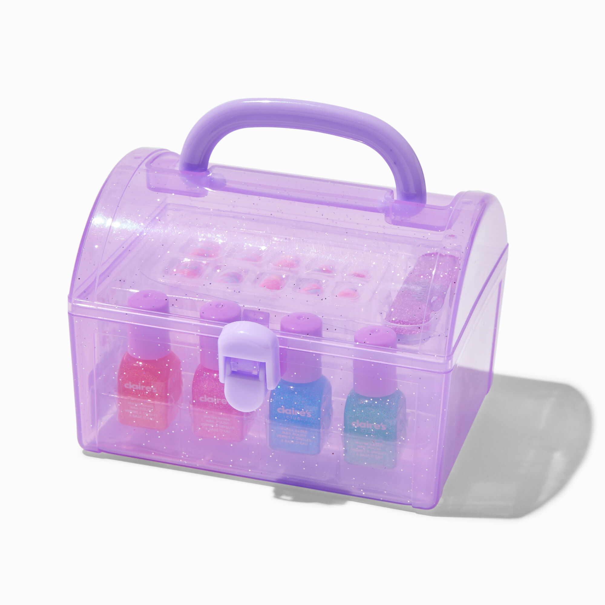 Claire's Club Purple Nail Kit Treasure Chest,