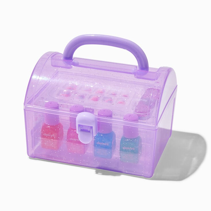 Claire&#39;s Club Purple Nail Kit Treasure Chest,