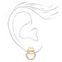 Gold Double Crystal Stud Earrings,
