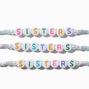 Best Friends Sisters Rainbow Pearl Stretch Bracelets - 3 Pack,
