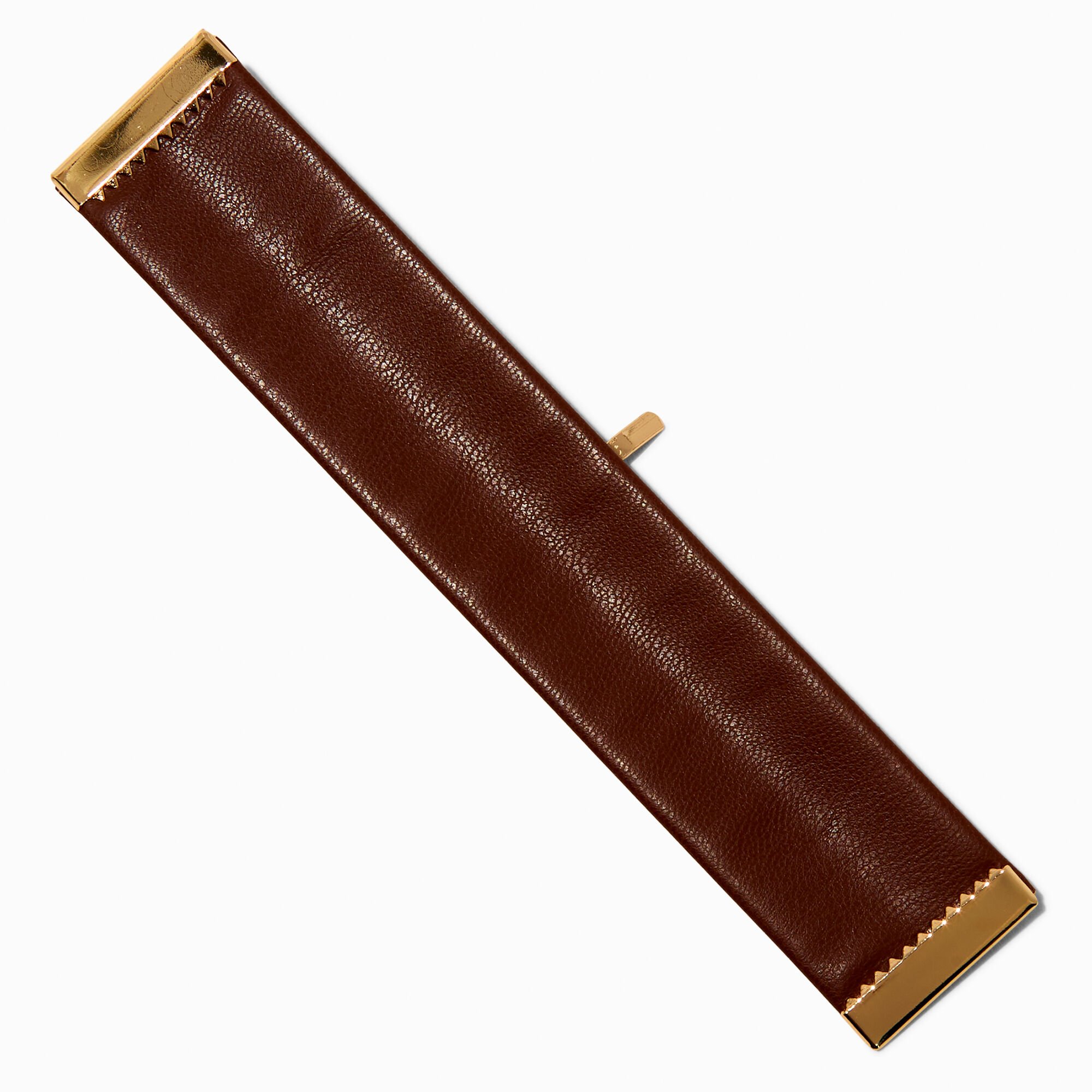Brown Snap-On Ponytail Holder Hair Tie,
