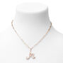 Gold Oval Pearl Initial Pendant Necklace - M,
