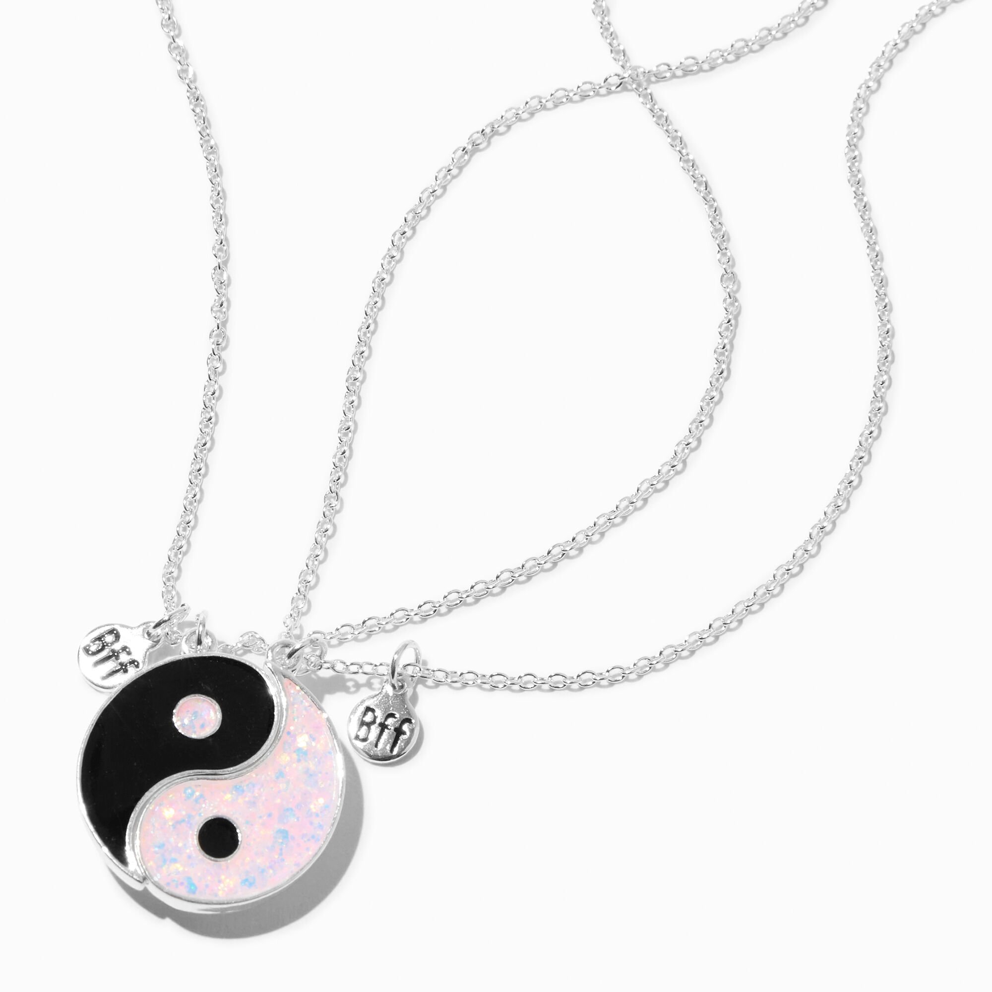 View Claires Best Friends Yin Yang Uv ColorChanging Pendant Necklaces 2 Pack Silver information