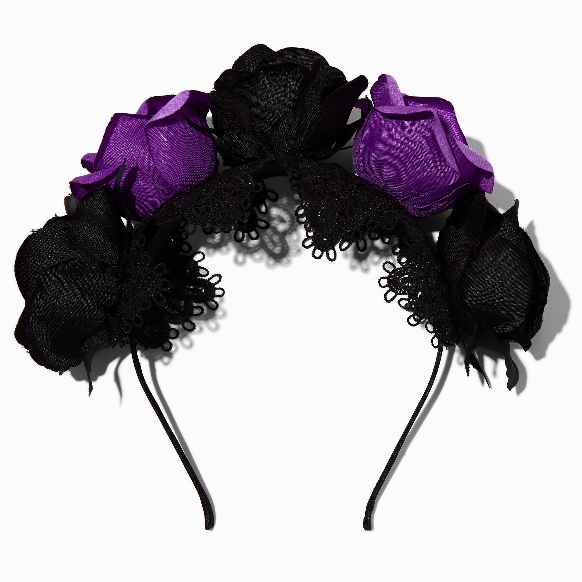 Black & Purple Flower Headband,