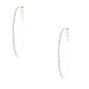 Thin Silver Glass Rhinestone Hoop Earrings,