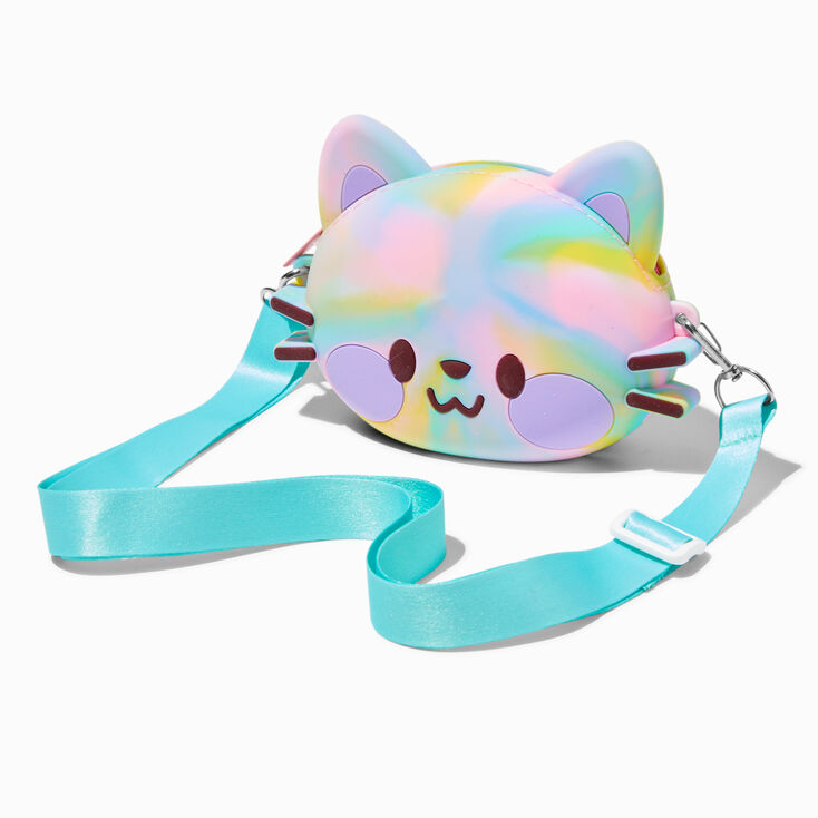 Claire's Club Tie Dye Cat Crossbody Bag