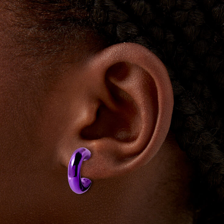 Purple Hoops Earring Stackables Set - 20 Pack,