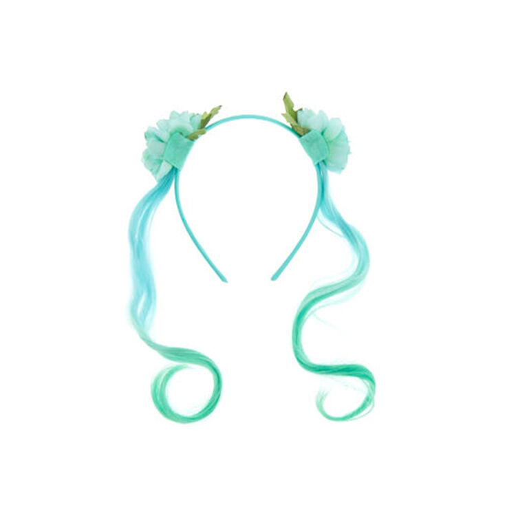 Claire&#39;s Club Faux Hair Floral Headband - Mint,