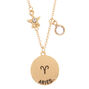 Gold Zodiac Pendant Necklace - Aries,