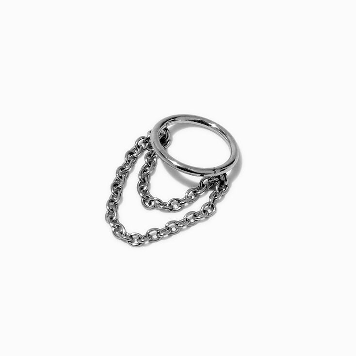 Silver-tone Chain 18G Cartilage Hoop Earrings ,