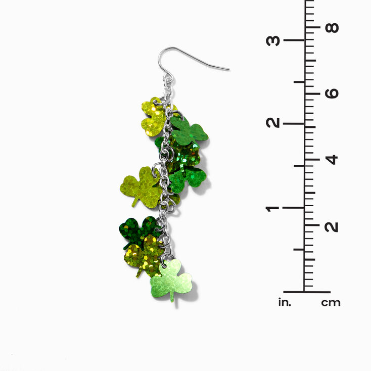 St. Patrick&#39;s Day Shimmering Shamrocks 3&quot; Drop Earrings,
