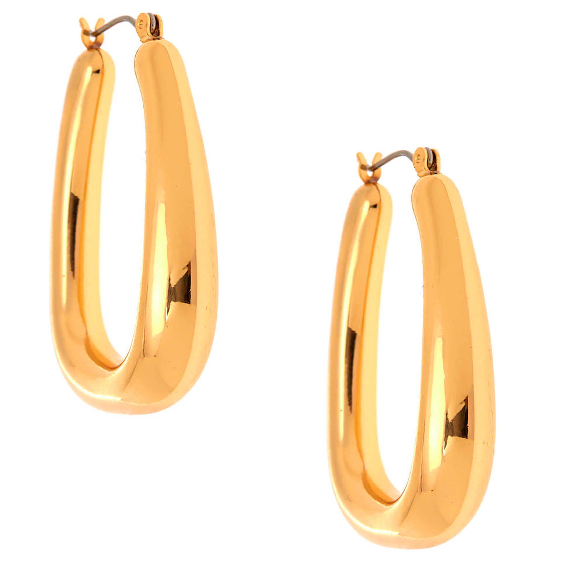 Gold 40MM Tube Hoop Earrings | Claire's