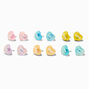 Candy Hearts Valentine&#39;s Day Stud Earrings - 6 Pack,