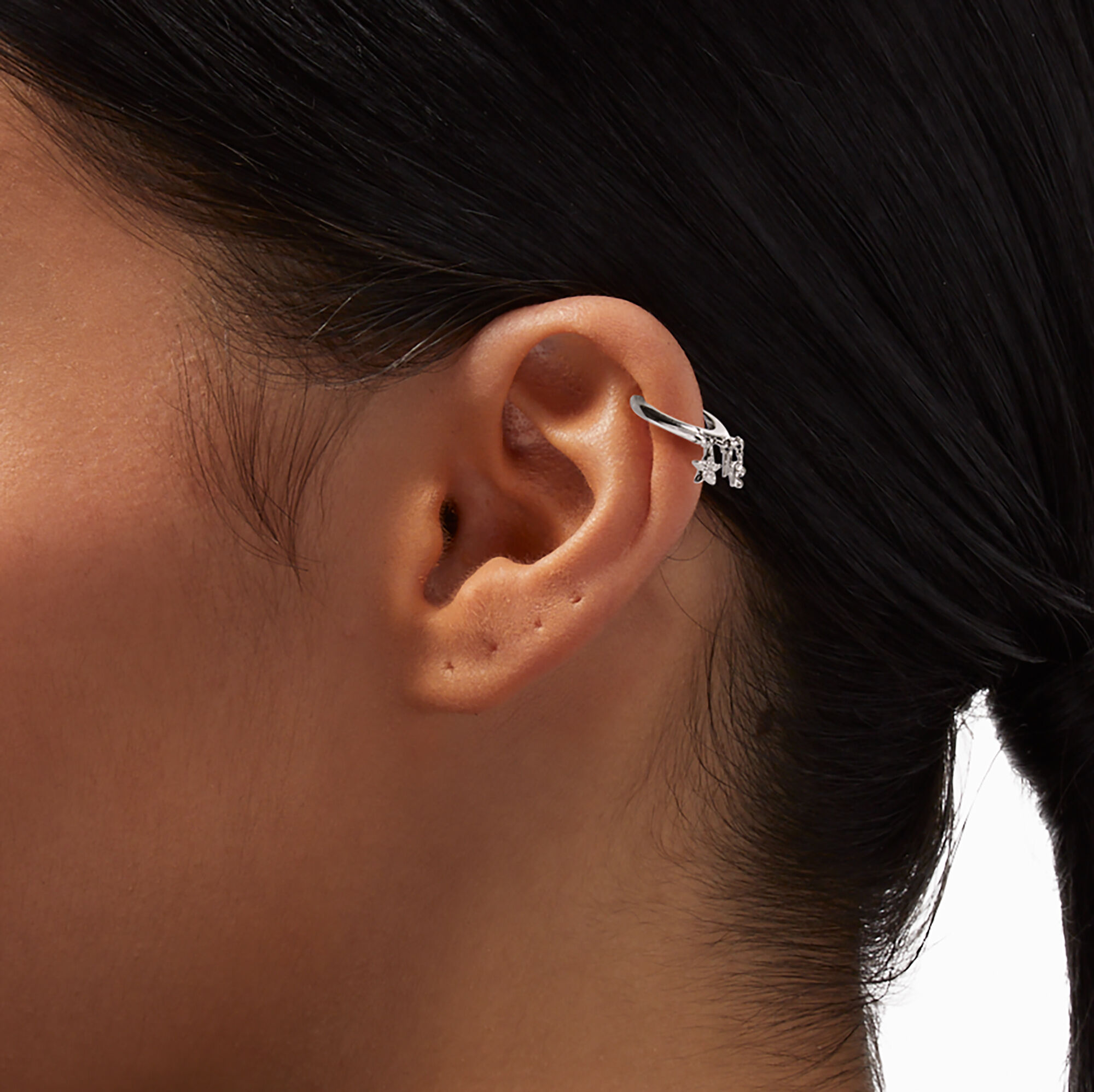 Silver 18G Celestial Cartilage Clicker Earring