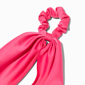 Hot Pink Satin Small Hair Scrunchie Scarf,