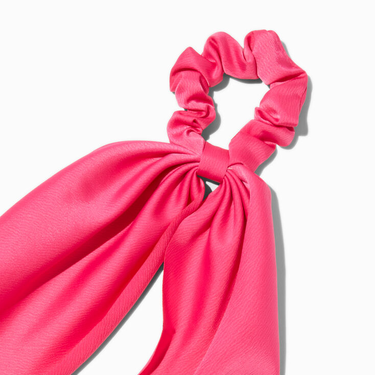 Petit chouchou foulard satin&eacute; rose vif,