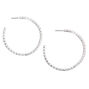 Silver 60MM Cubic Zirconia Hoop Earrings,