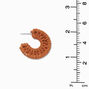 Brown Woven Wrapped 30MM Hoop Earrings,