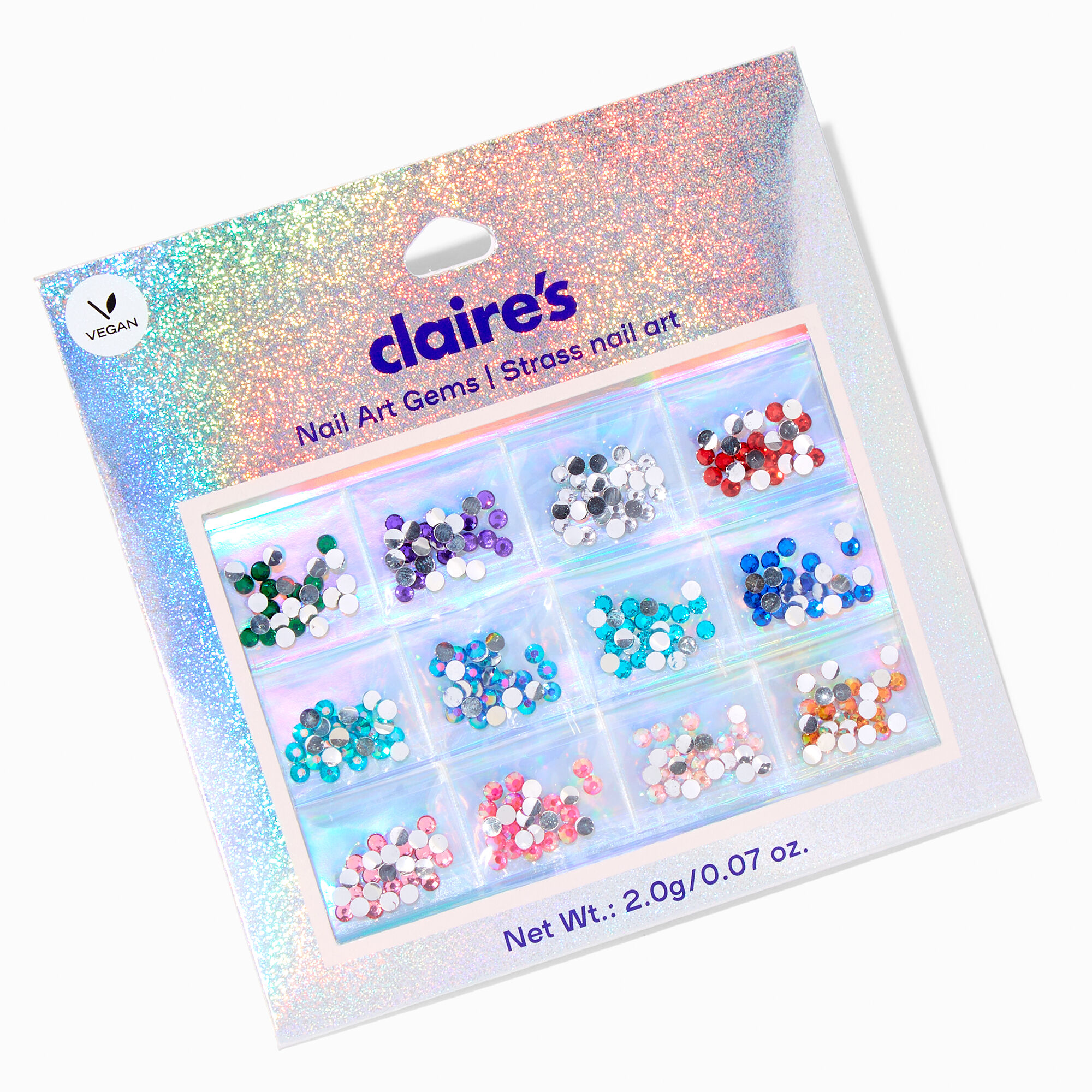 View Claires Vegan Nail Art Gem Pack Rainbow information