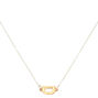 Mixed Metal Sideways Initial Pendant Necklace - D,
