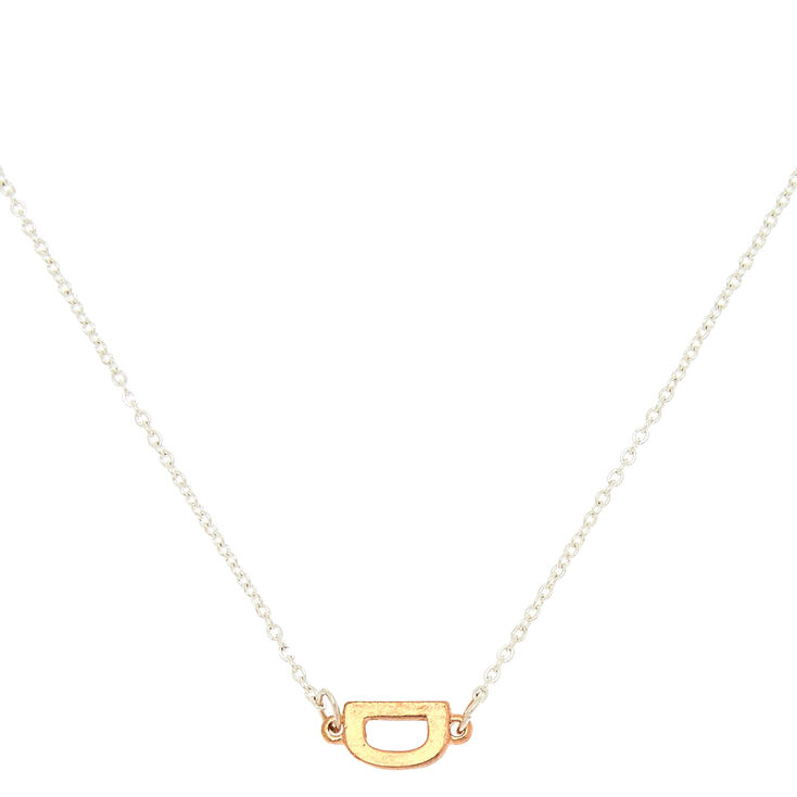 Claire's Collier à pendentif initiale « D » oblique en métaux mixtes
