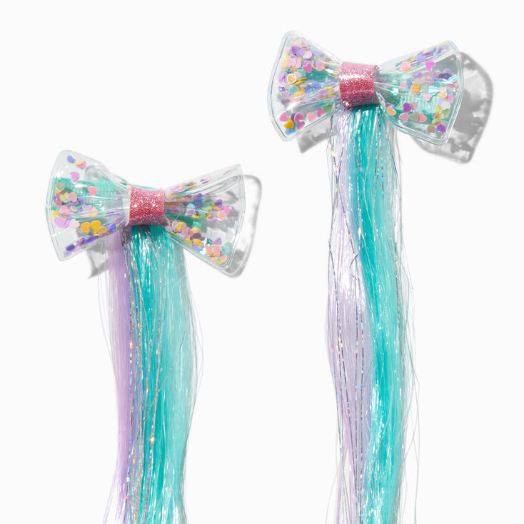 Claire&#39;s Club Shaker Pastel Bow Faux Hair Clips - 2 Pack,