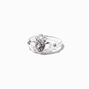 Silver Claddagh Birthstone Ring - April,