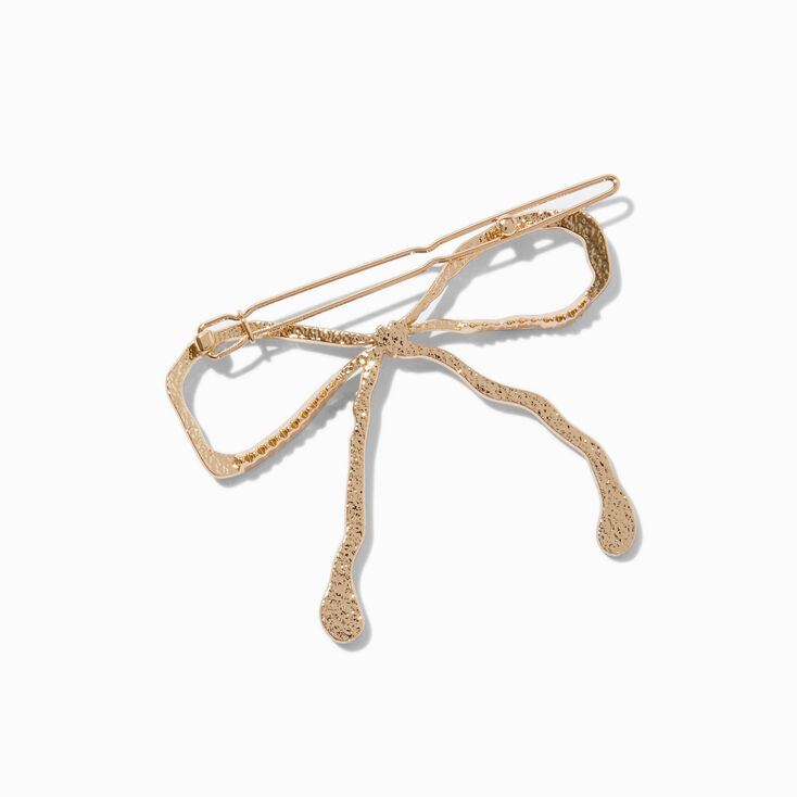 Gold Metal Hair Bow Clip ,