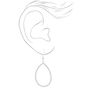 Silver 2&quot; Open Teardrop Crystal Drop Earrings,