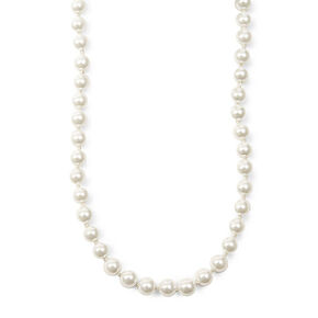 Classic 8MM White Pearl Necklace,