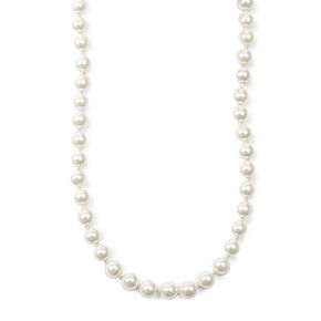 Classic 8mm White Pearl Necklace,