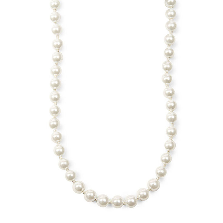 Classic 8mm White Pearl Necklace,